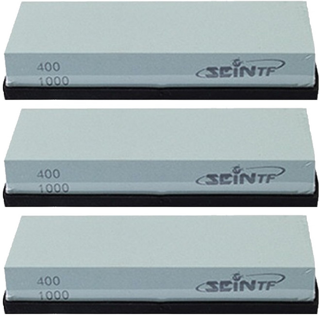 세인티에프 숫돌 연마석 양면 400 1000방 + 미끄럼 방지 패드, 3세트