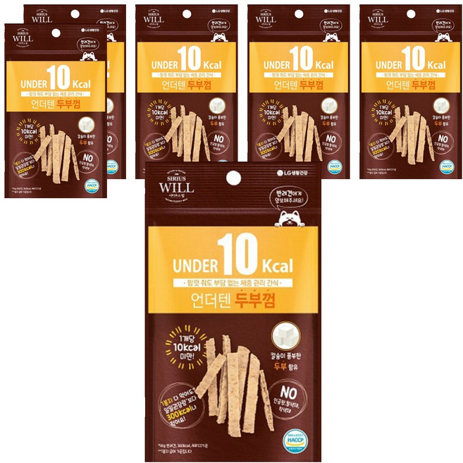 시리우스 윌 언더텐 강아지껌, 두부, 20g, 6개