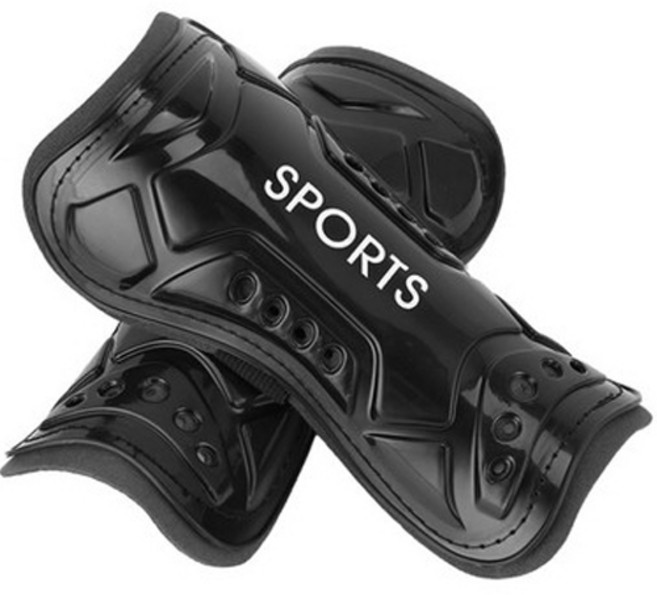 씨에스소울 스트랩 축구 정강이 패드 보호대, 블랙, 1개