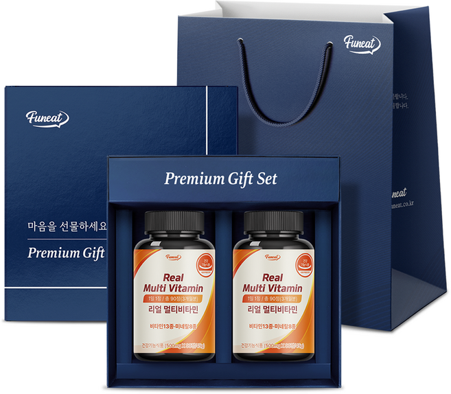 퍼니트 리얼 멀티비타민 선물세트 + 쇼핑백, 180정, 1세트