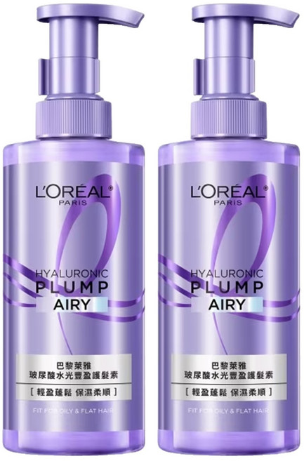 L'OREAL PARiS 巴黎萊雅 玻尿酸水光豐盈護髮素, 2個, 440ml