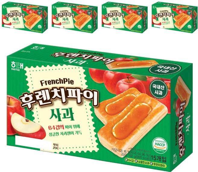 해태제과 후렌치파이 사과, 192g, 5개