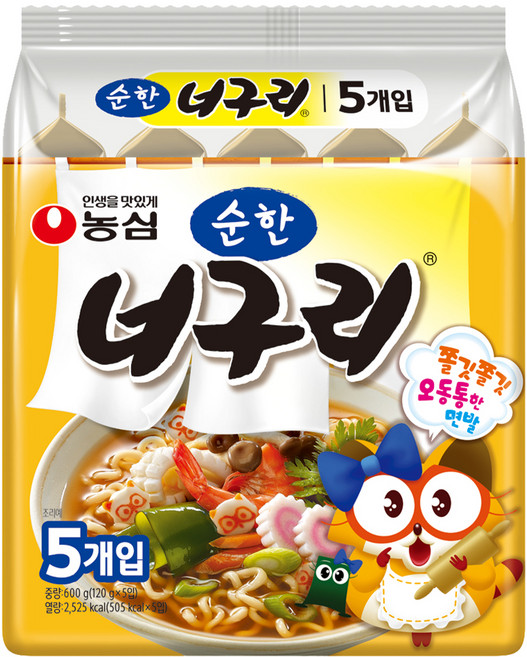 너구리 순한맛 120g, 5개