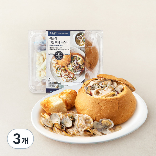 HOMESTAURANT 봉골레 크림 빠네 파스타 2인분, 1.257kg, 3개