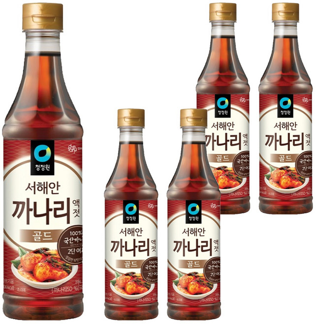 청정원 까나리 액젓 골드, 1kg, 5개