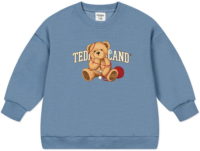 뉴욕꼬맹이 아동용 테디아일랜드 오버핏 맨투맨 T156