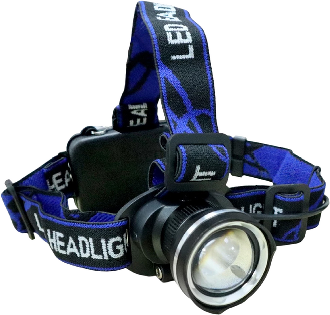 LED強光頭燈 可換電池 589-C C款 頭燈 + 電池 + 充電器 + 帽勾, 魚眼廣角款 黑色 + 藍色, 1組