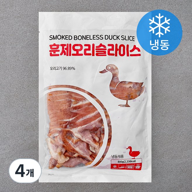 랜시 훈제 오리슬라이스 (냉동), 800g, 4개