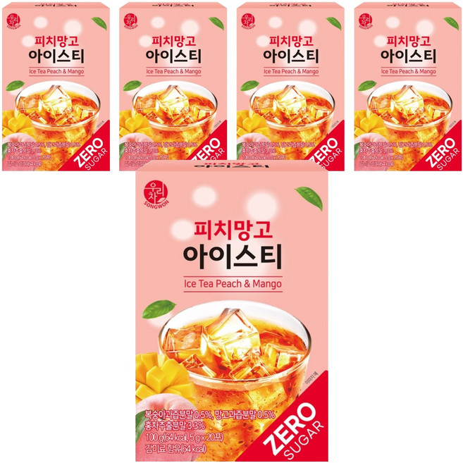 우리차 피치망고 아이스티 분말, 5g, 20개입, 5개
