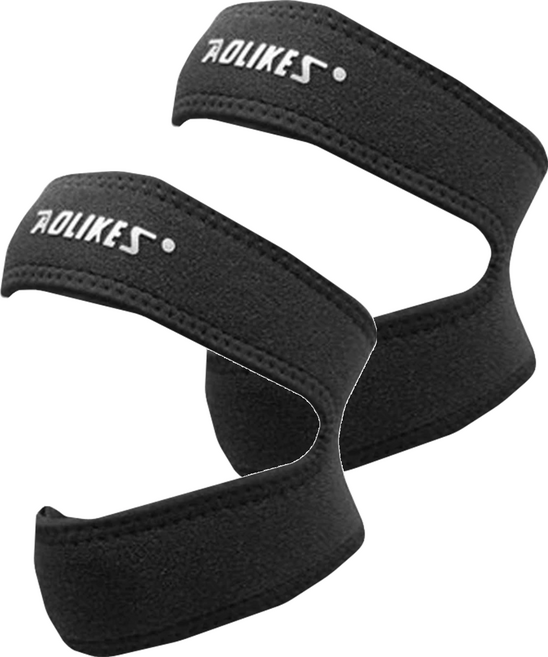AOLIKES 奧力克斯 雙重加壓髕骨帶, 黑色, 2個