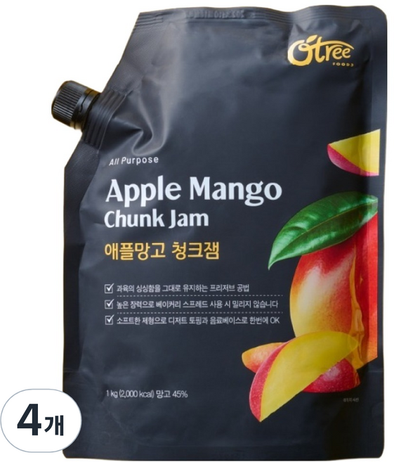 오트리 오트리푸드 애플망고 청크잼, 4개, 1kg
