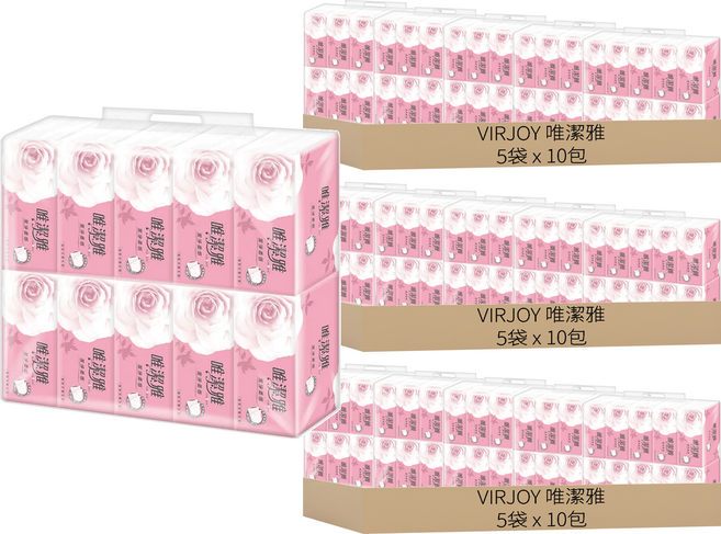 VIRJOY 唯潔雅 抽取式衛生紙 2層 200張, 10包, 15袋