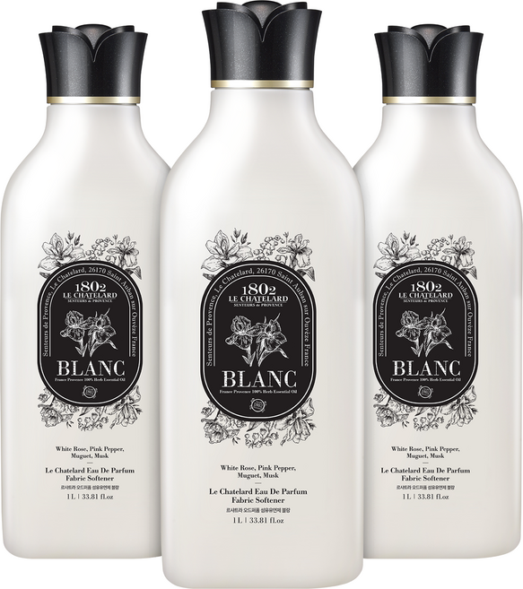 르샤트라1802 오드퍼퓸 섬유유연제 블랑 본품, 1L, 3개