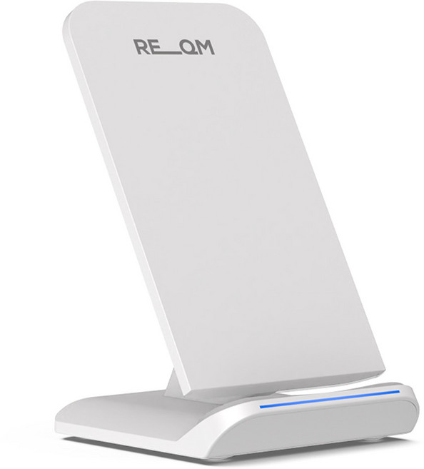 리큐엠 15W 고속 무선충전기 스탠드타입 QWC-Q1500, 화이트, 1개
