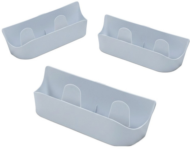 벨로나이트 욕실 문 벽걸이형 슬리퍼 운동화 간편 수납 선반 24.6 x 6.4 x 7.4 cm, 그레이, 3개