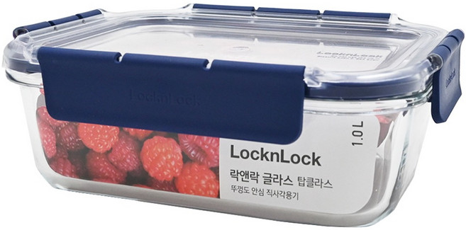 LocknLock 樂扣樂扣 頂級透明耐熱玻璃保鮮盒, 1個, 容器 + 蓋子