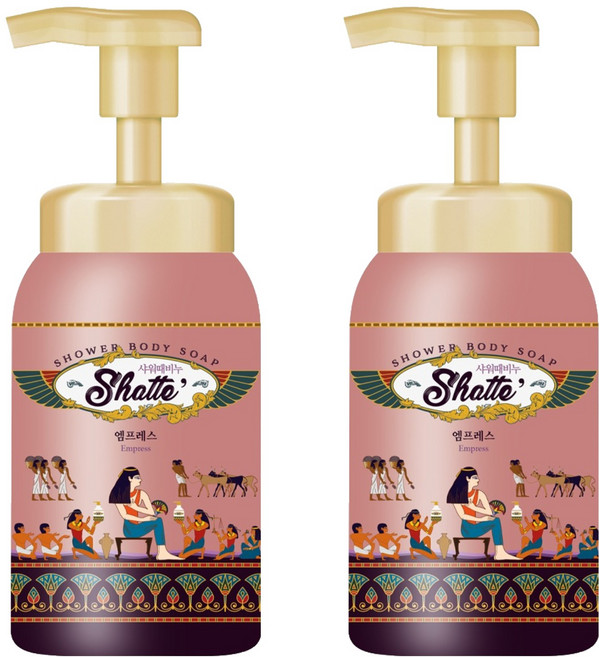 샤워때비누 프리미엄 버블 바디워시 엠프레스, 2개, 600ml