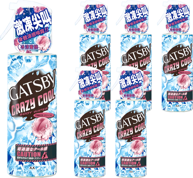 GATSBy 魔法激凍體用噴霧 冰涼蜜桃, 170ml, 6瓶