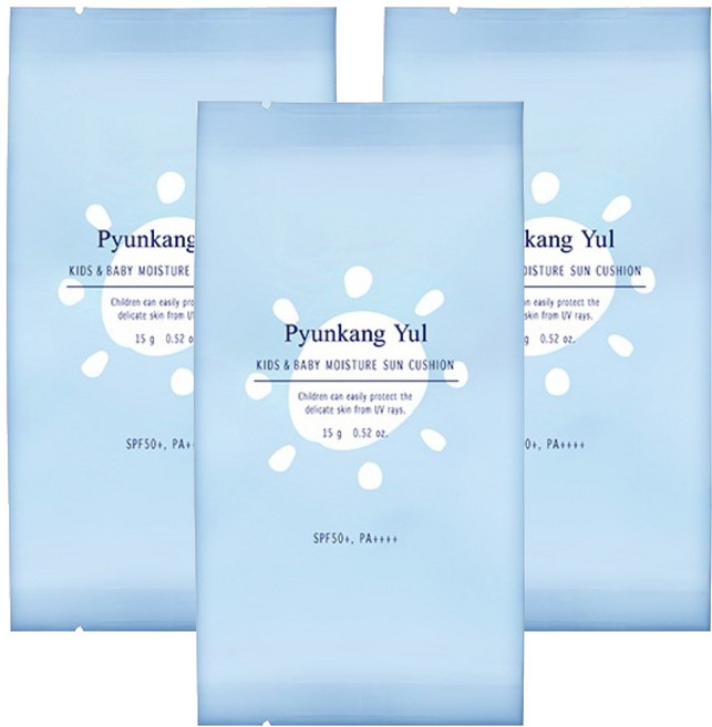 편강율 키즈 앤 베이비 모이스처 선쿠션 리필 SPF50+ PA++++, 15g, 3개