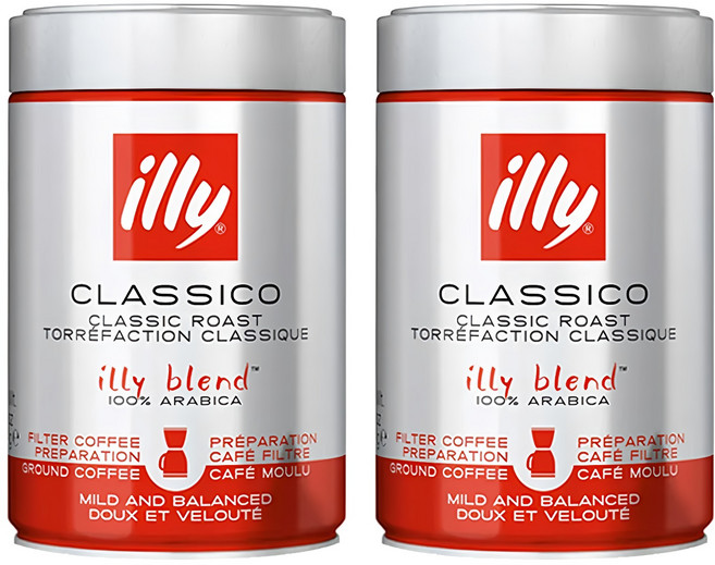 illy 意利 中培濾泡咖啡粉, 250g, 2罐