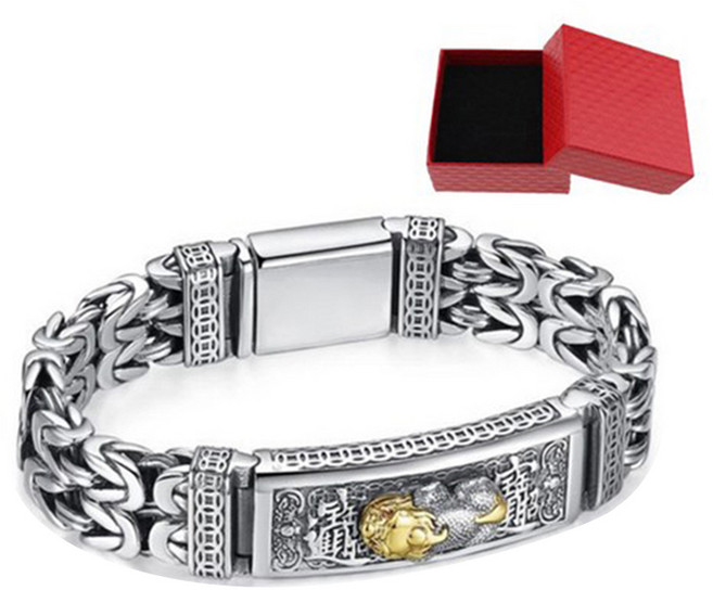 붓다베스트 남성용 돈 불러오는 비휴 체인 팔찌