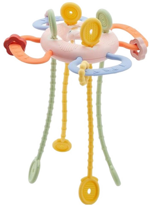 아띠래빗 유아용 손감각 발달 토이 도넛 촉감완구, 핑크, 1개