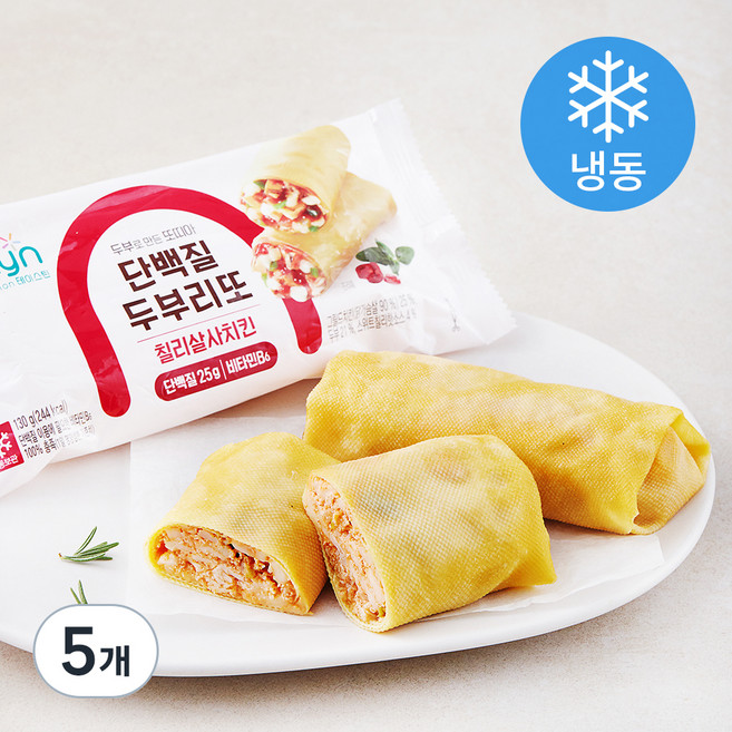 테이스틴 단백질 두부리또 칠리살사치킨 (냉동), 130g, 5개