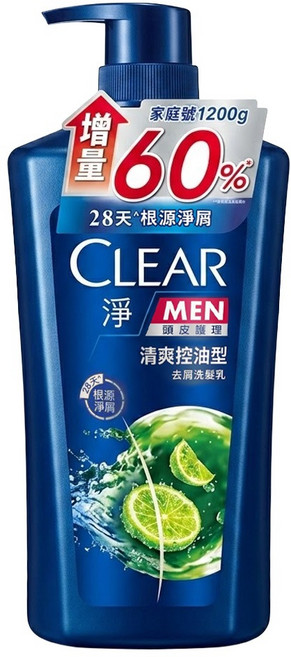 CLEAR 淨 男士去屑洗髮乳 清爽控油型, 1.2kg, 1瓶
