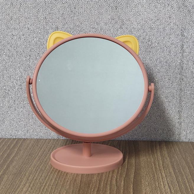 커몽커몽 귀여운 고양이 탁상거울, 핑크