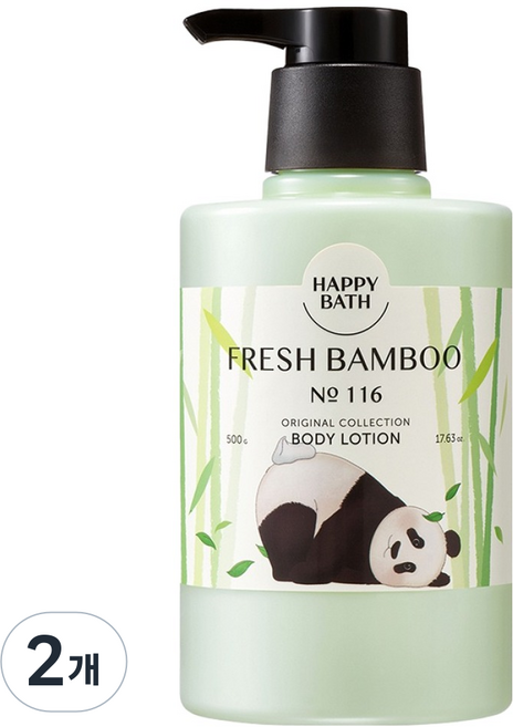 HAPPY BATH Baofamily 經典系列身體乳液 清新竹香, 500g, 2個