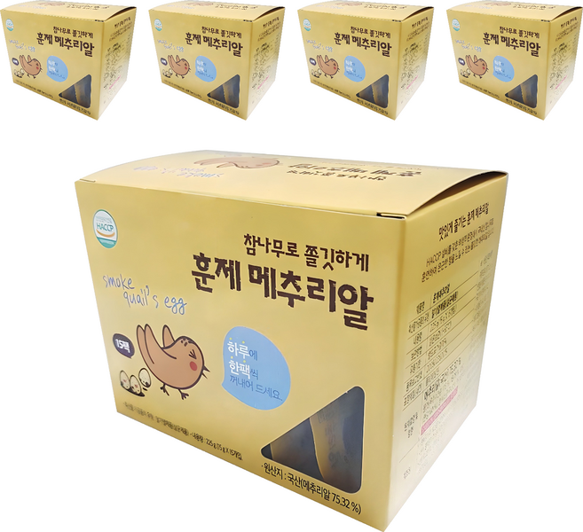 행복담기 훈제 메추리알, 5개, 225g