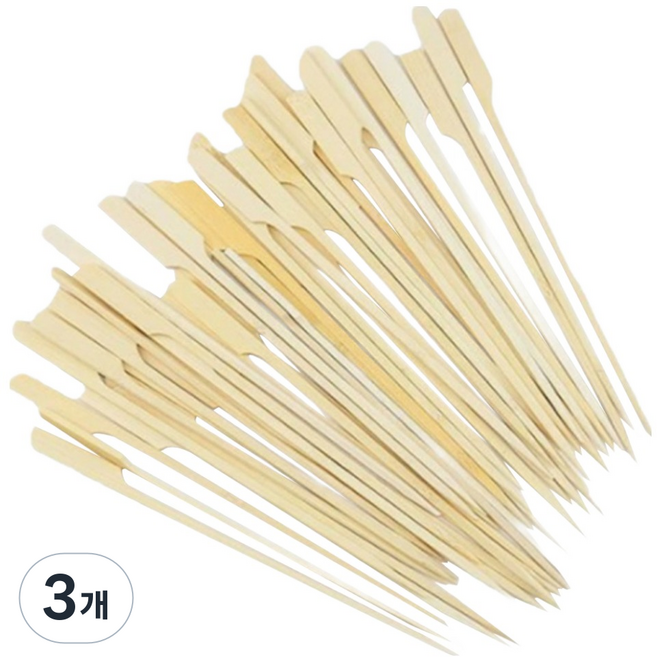 앞날창창 다용도 대나무 손잡이 꼬치 15cm, 3개, 100개입