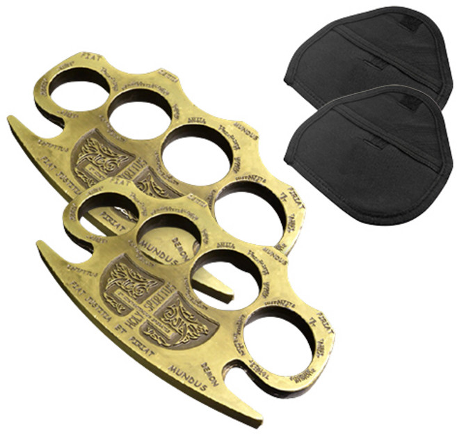 에이팀 호신용 너클 골드 2p + 케이스 2p 세트, 1세트