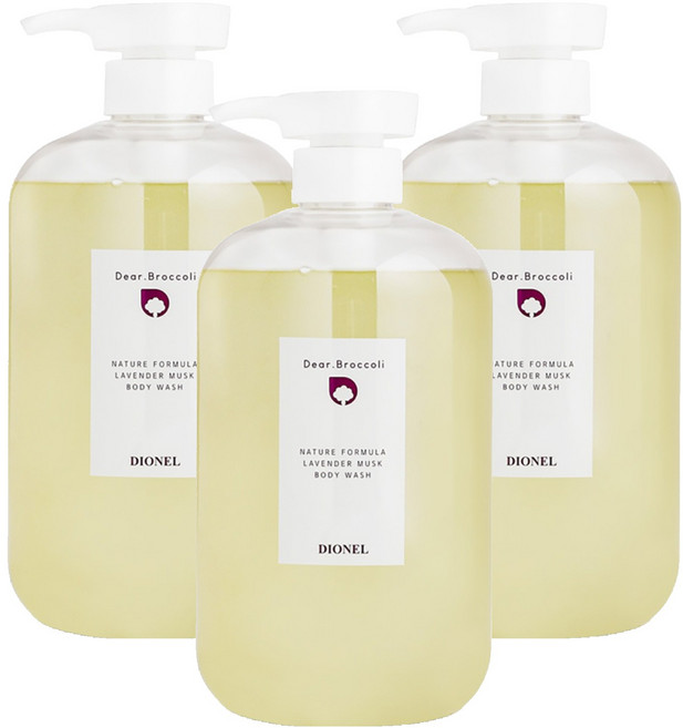 Dionel Dear 西蘭花沐浴露 薰衣草 麝香, 1L, 3個