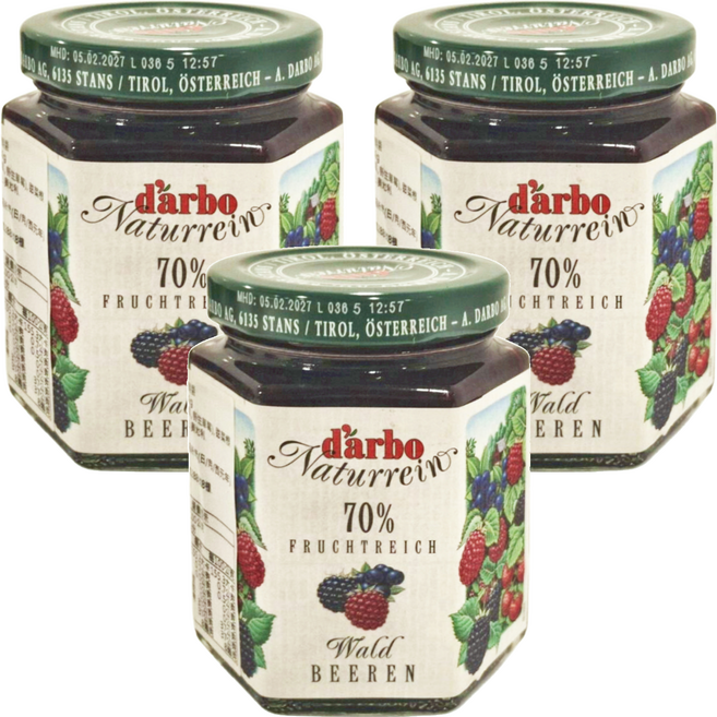 d'arbo 德寶 奧地利70%果肉果醬 森林莓果, 200g, 3罐
