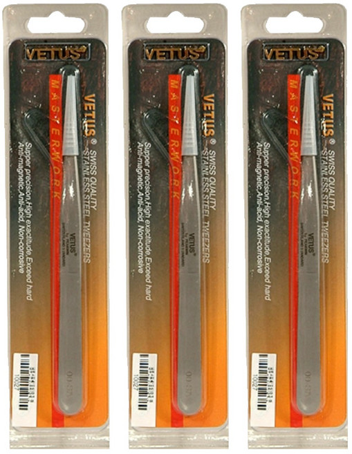 VETUS 핀셋 퓨쳐 일자형, 00-SA, 3개