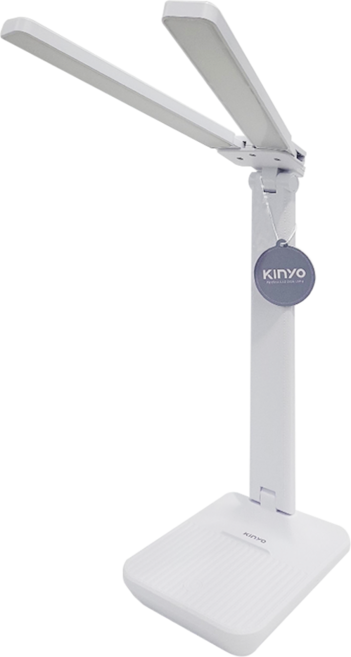 Kinyo PLED-4180 雙燈頭折疊LED檯燈 附Type-C充電線 280 x 122 x 340mm 500g, 白色