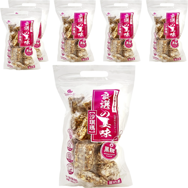 Chiao-E 巧益 沙琪瑪 黑糖, 300g, 6袋