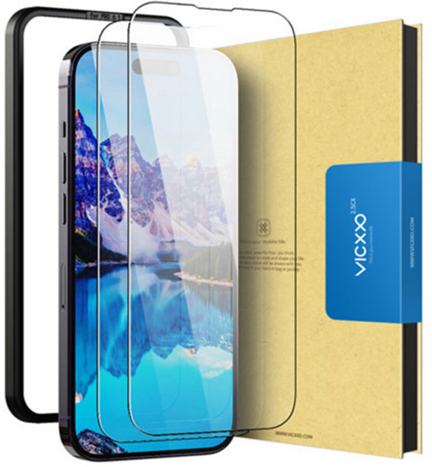 빅쏘 2.5CX 아이폰 강화유리 휴대폰 액정보호필름 2매 + 부착가이드, 1세트