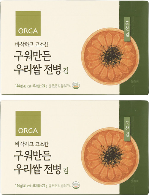 올가홀푸드 구워만든 우리쌀 전병, 2개, 김맛, 144g