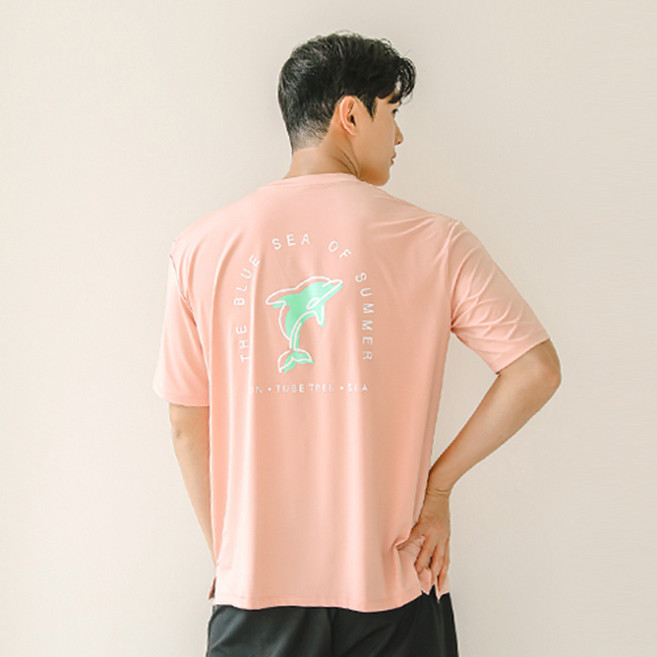 튜브트리 남성용 반팔 래쉬가드 루즈핏 상의 A8206