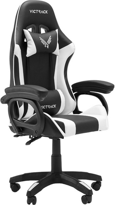 빅트랙 베이직 게이밍 의자 A-01, 블랙+화이트