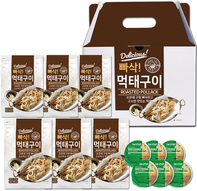 해맑은푸드 빠삭 먹태구이 25g + 청양간장마요 소스 30g 세트, 55g, 6개