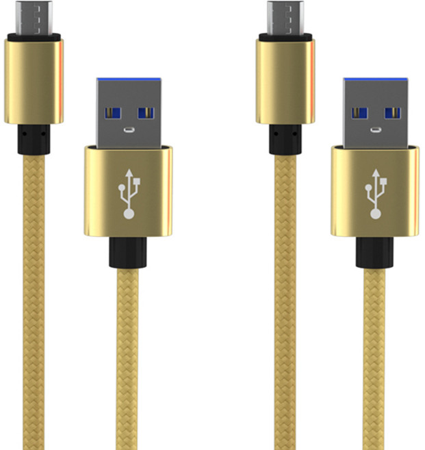 요이치 팔레트 5핀 고속충전 케이블, 골드, 1m, 2개