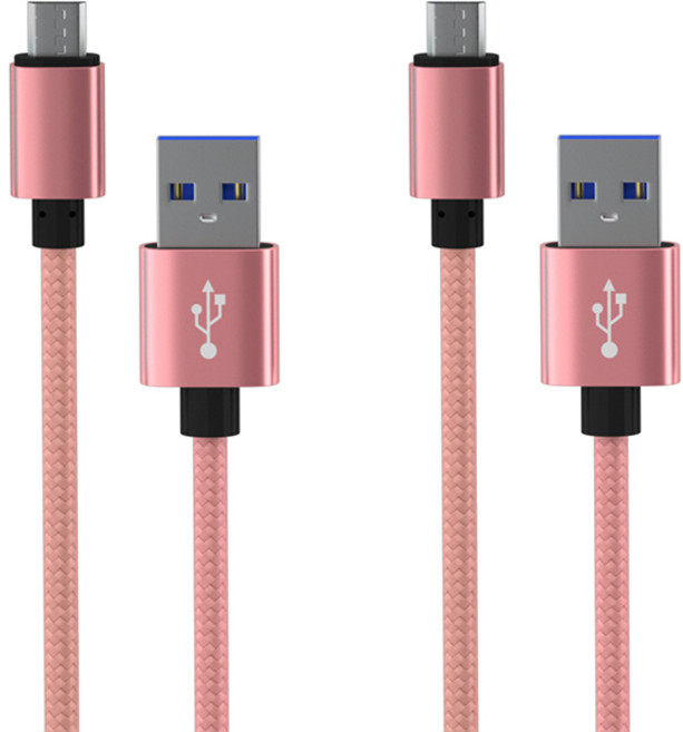 요이치 팔레트 5핀 고속충전 케이블, 핑크, 1m, 2개