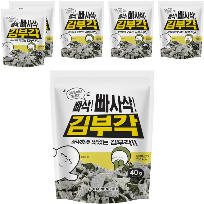 해농 빠삭빠사삭 김부각, 40g, 6개