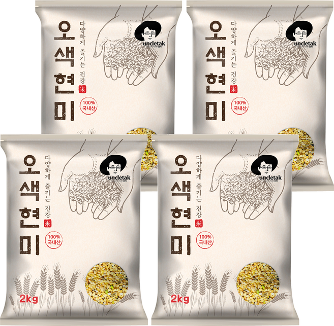엉클탁 오색현미, 2kg, 4개