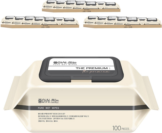 Benetzit The Premium 嬰兒濕紙巾 掀蓋型, 100張, 30包