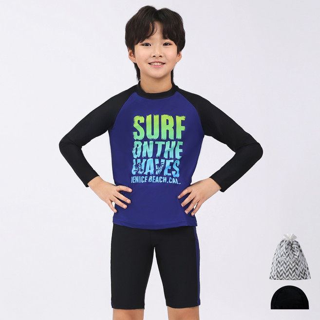 아쿠아티카 아동용 래쉬가드 + 스윔팬츠 + 스판수모 + 비닐백 AQA357