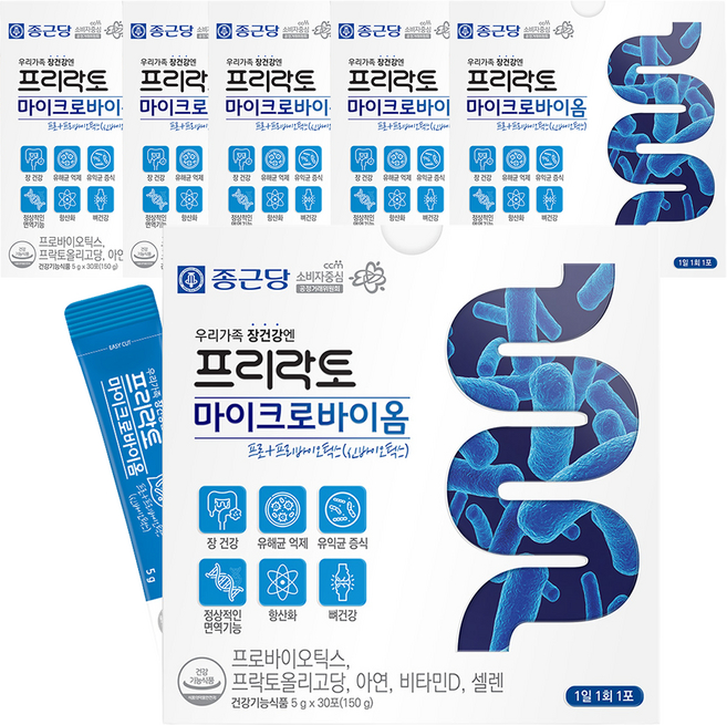 종근당 프리락토 마이크로바이옴 30포, 150g, 6개